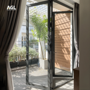 Cửa đi xếp trượt 3-6 cánh hệ AGL Plus 6 5 2